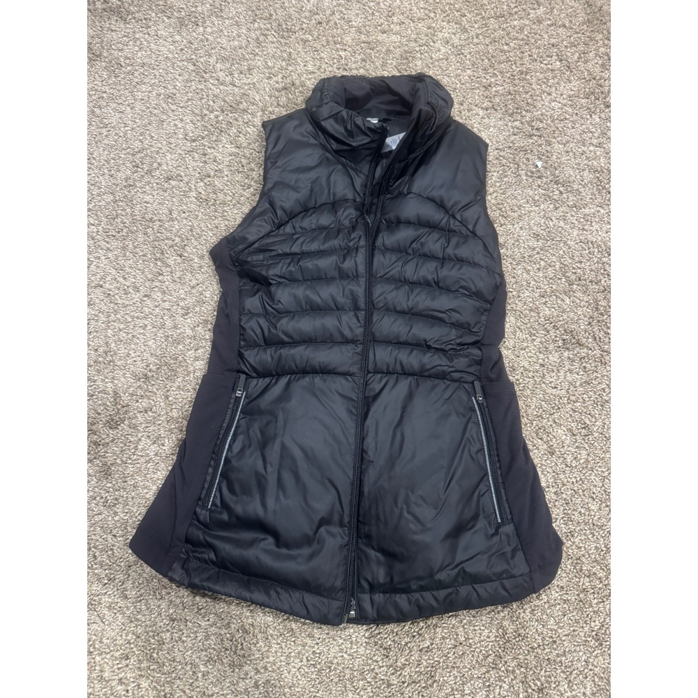 Lululemon Run For Cold Vest Black Down Puffer Quilted Running Vest Womens 6
